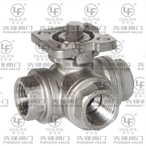 작동하기 쉬운 하이 플랫폼 스레드형 3방향 볼 밸브